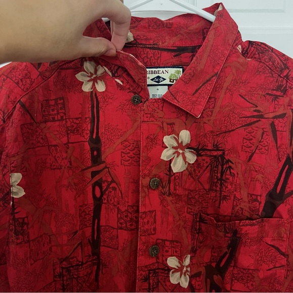 100% Silk Hawaiian Shirt Button Up Caribbean Joe Let Go tropical tourist dad - Picture 10 of 12